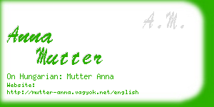 anna mutter business card